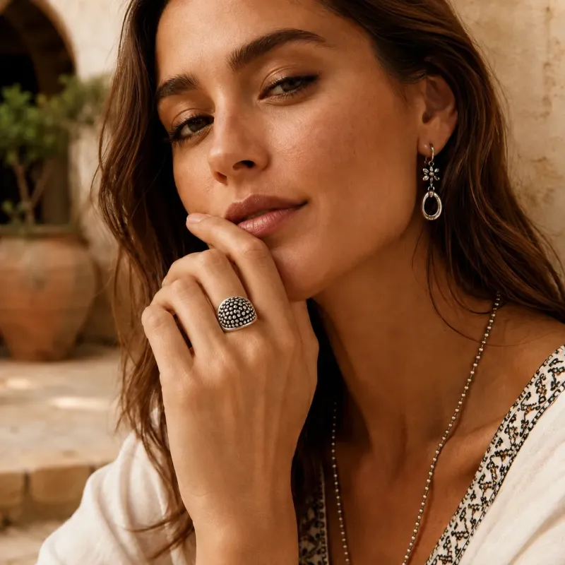 Luna Studded Statement Ring