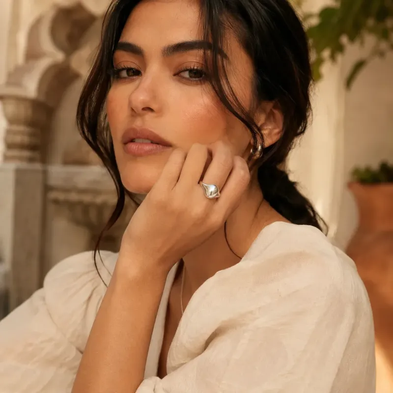 Silver Teardrop Ring