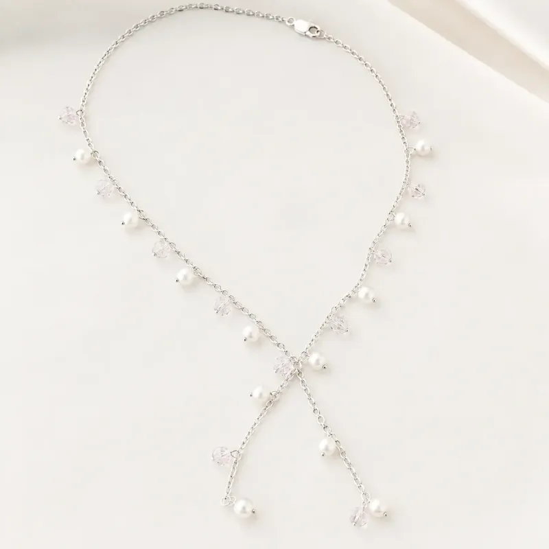 Pearl Drop Necklace & Earring Set 