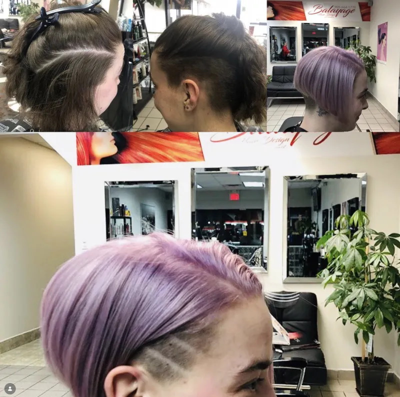 Blonde refresh on medium length haircut