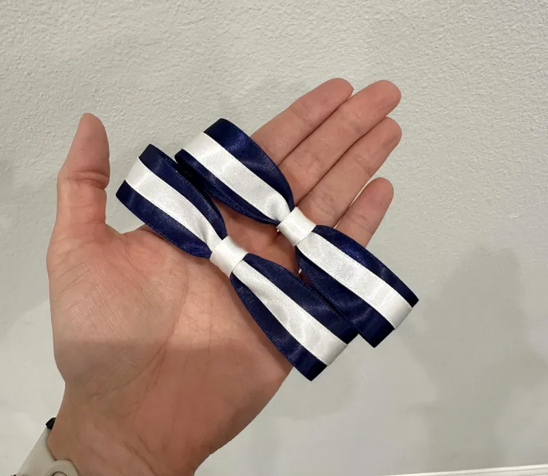Double Layer Slim Satin Clip Bow