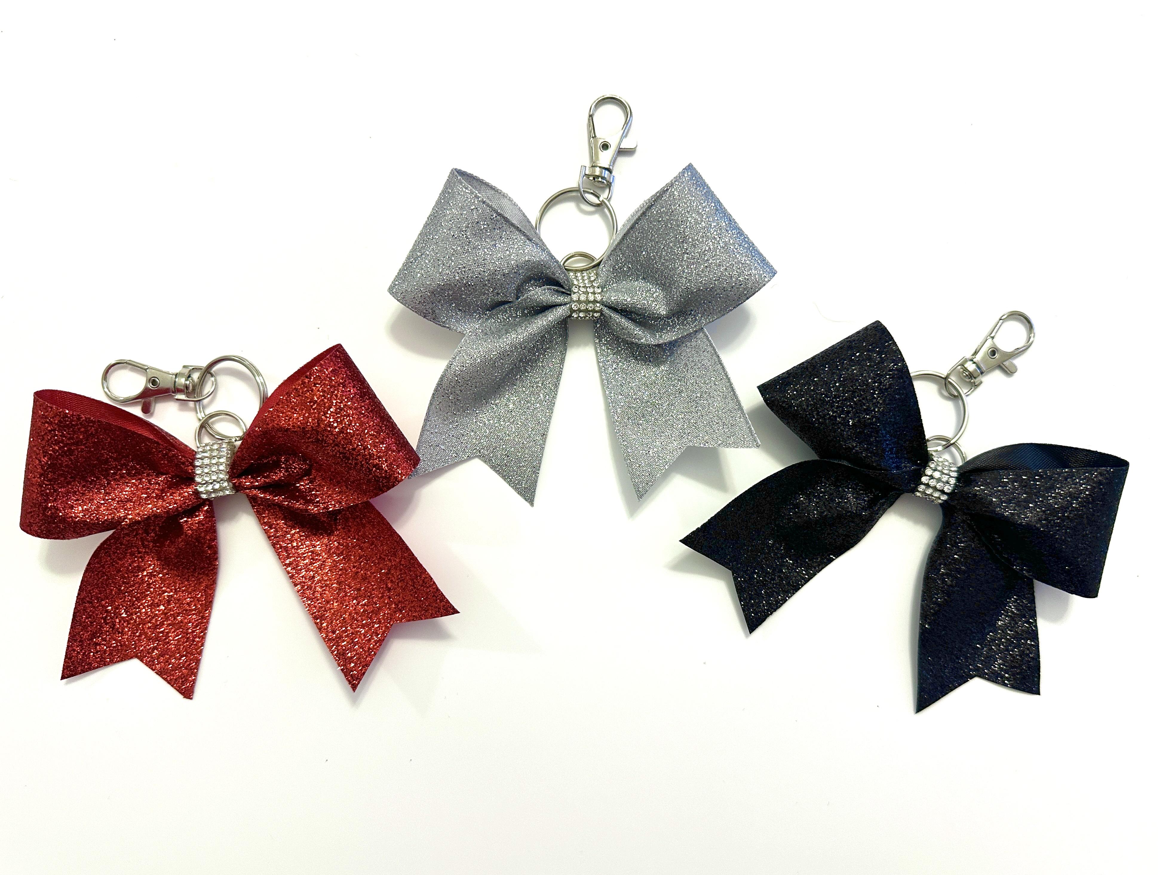 Sparkle Cheer Bow Clip Keychain