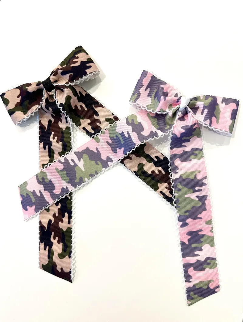 Camo Moonstitch Long Tail Bow