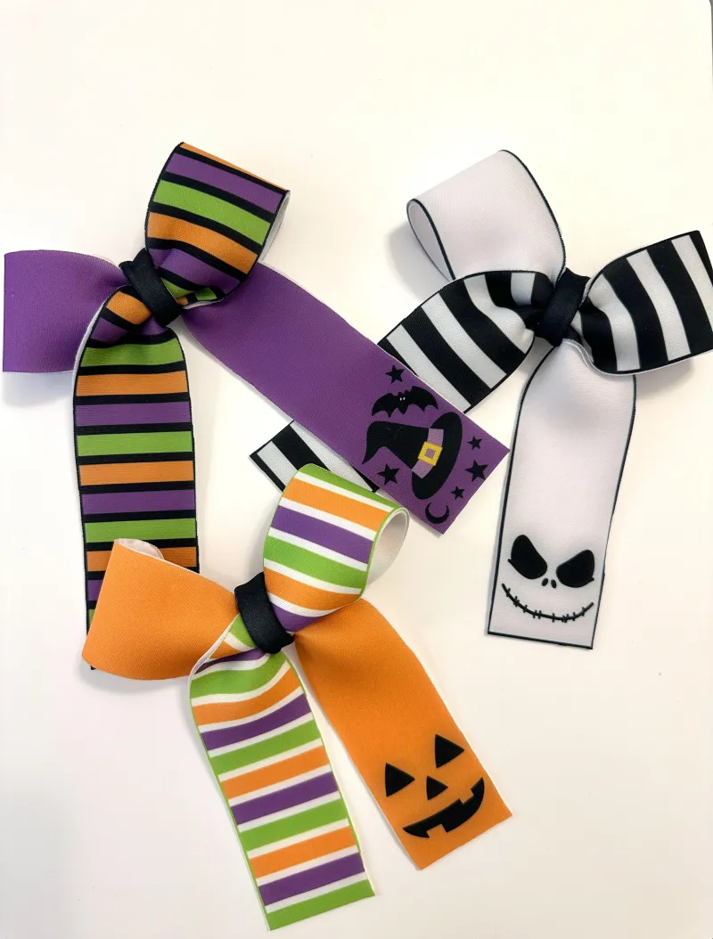 Halloween Neoprene Long Tail Bows