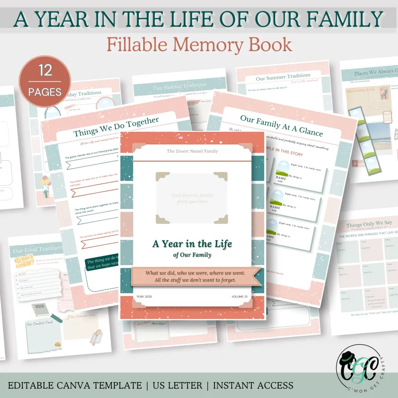 A Year in the Life of Our Family: Fillable Memory Book