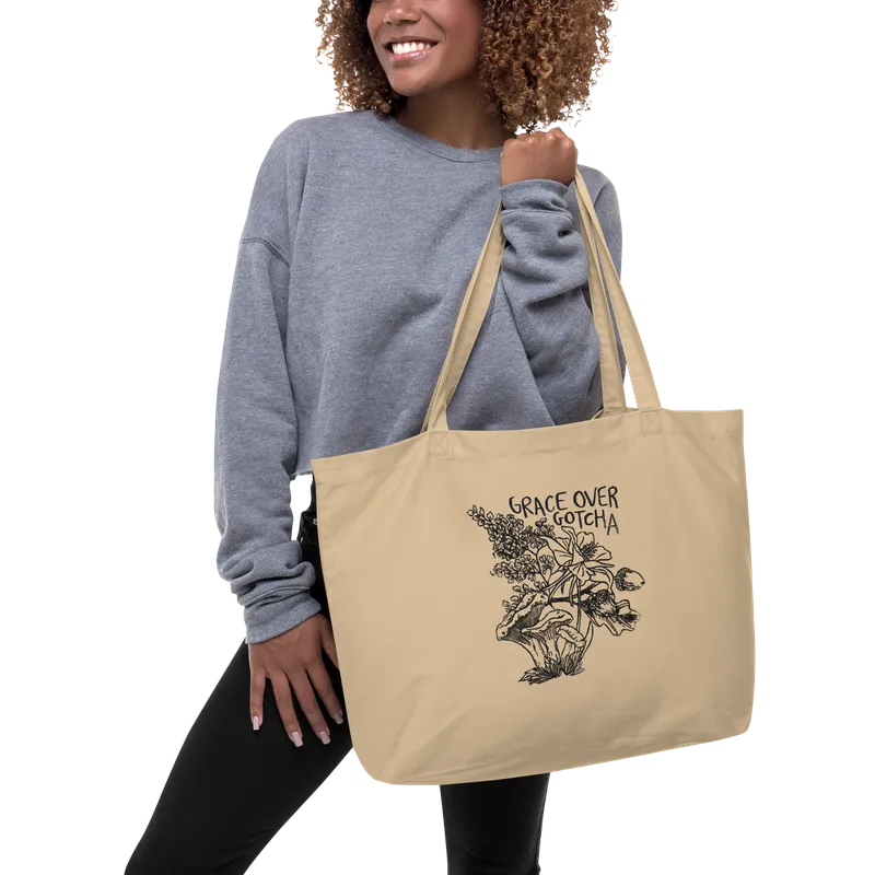 Large Grace Over Gotcha Tote Bag