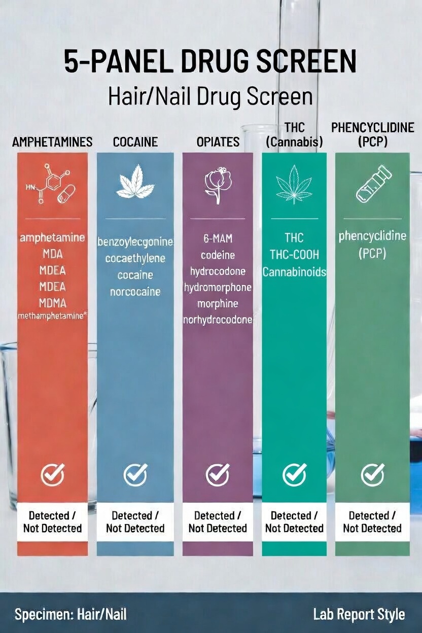5 Hair/NailPanel Drug Test 