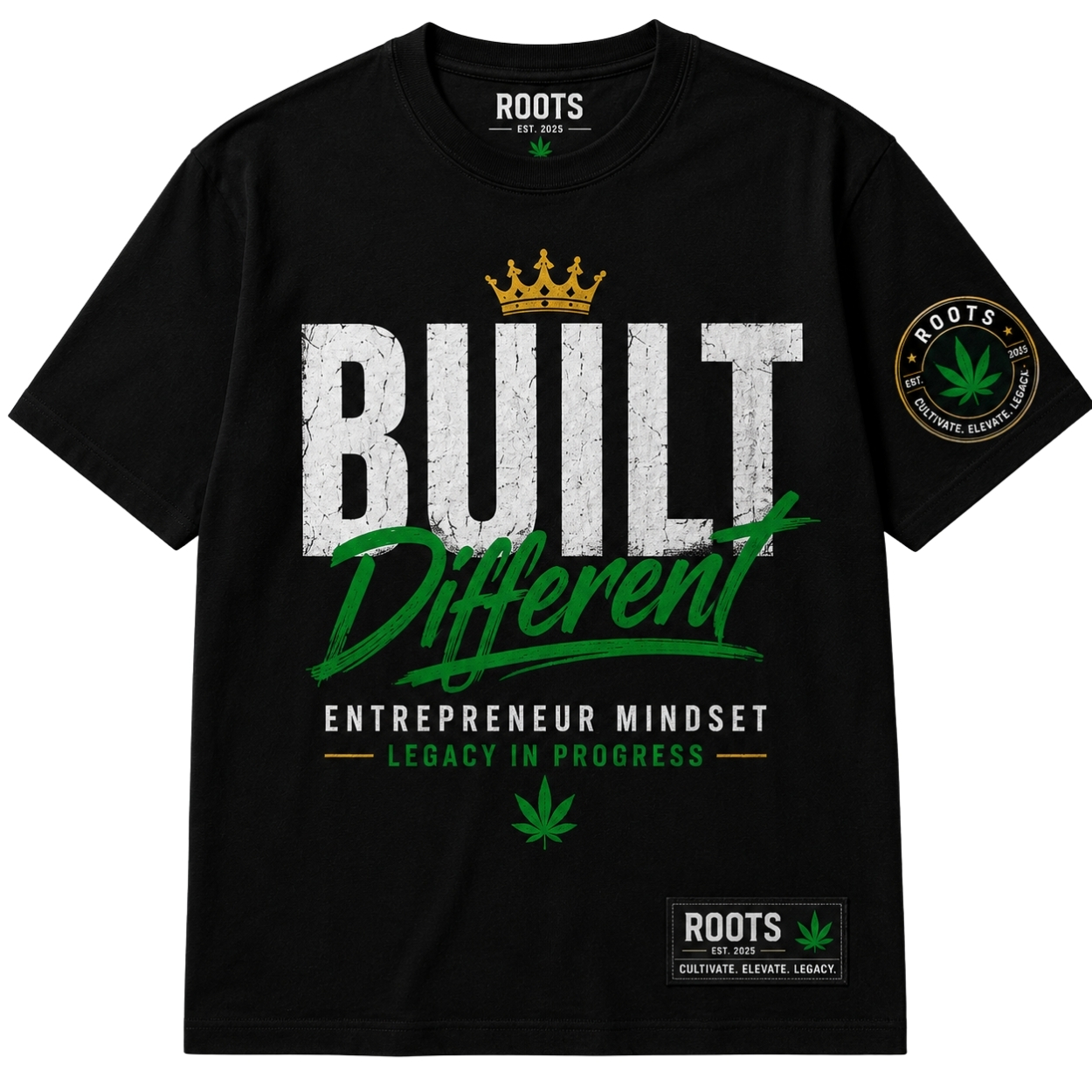 Black streetwear graphic tee mockup