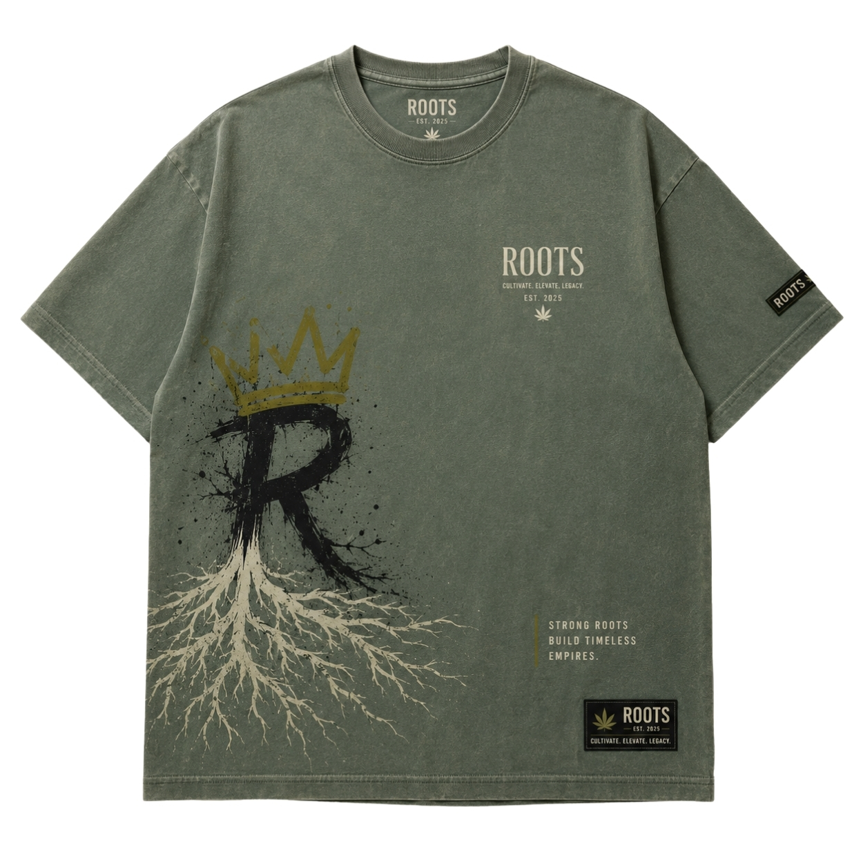 Roots streetwear tee mockup