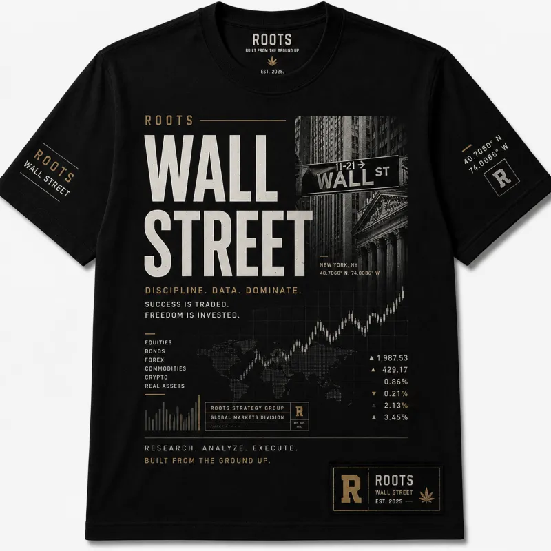 Streetwear finance-inspired graphic tee