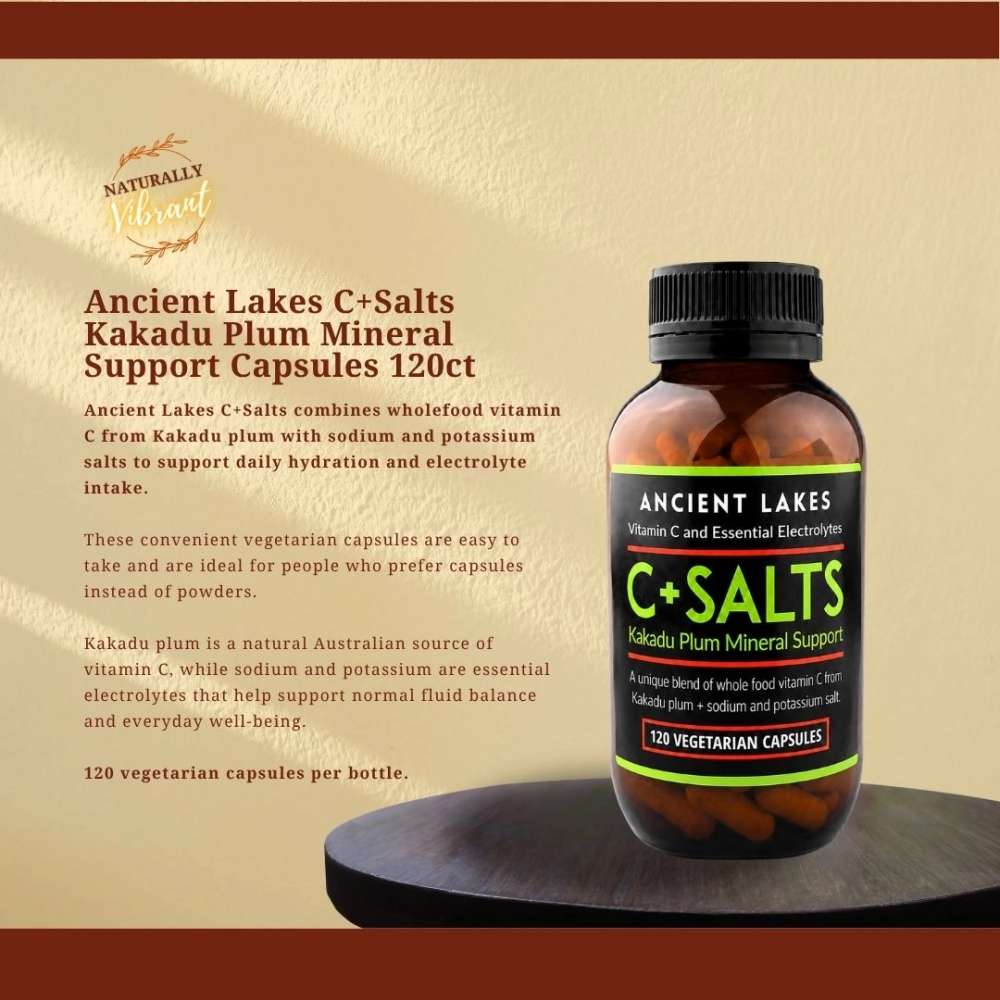 Ancient Lakes C+Salts Kakadu Plum Mineral Support Capsules 120ct
