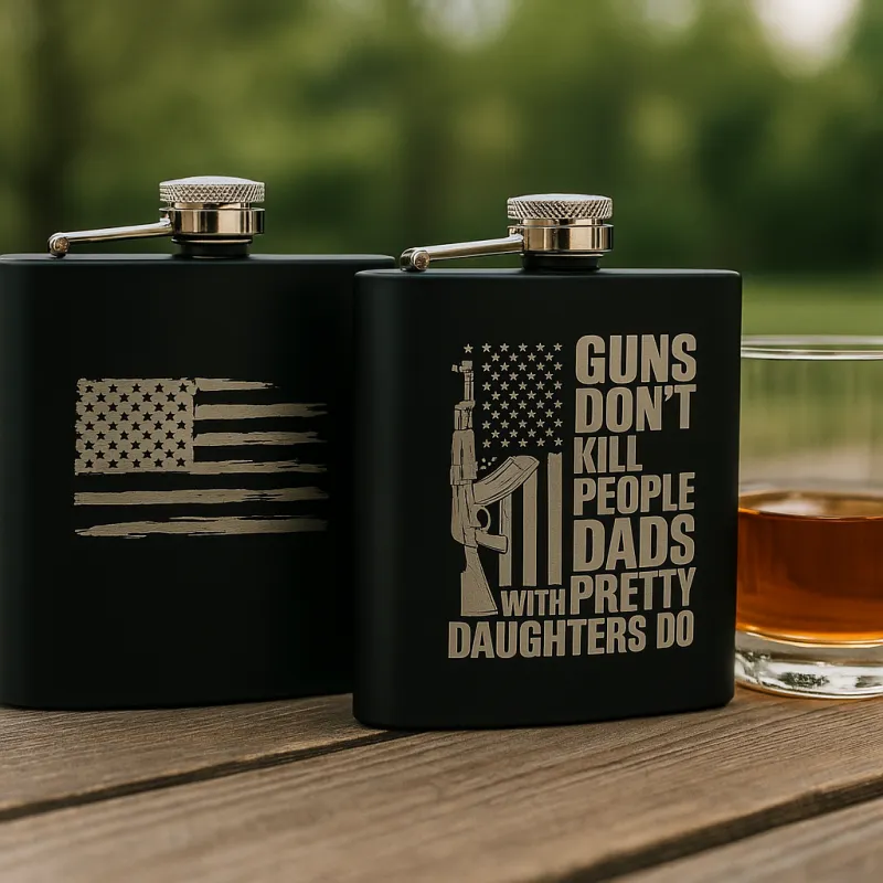 Laser Engraved 2A Stainless Steel Flasks