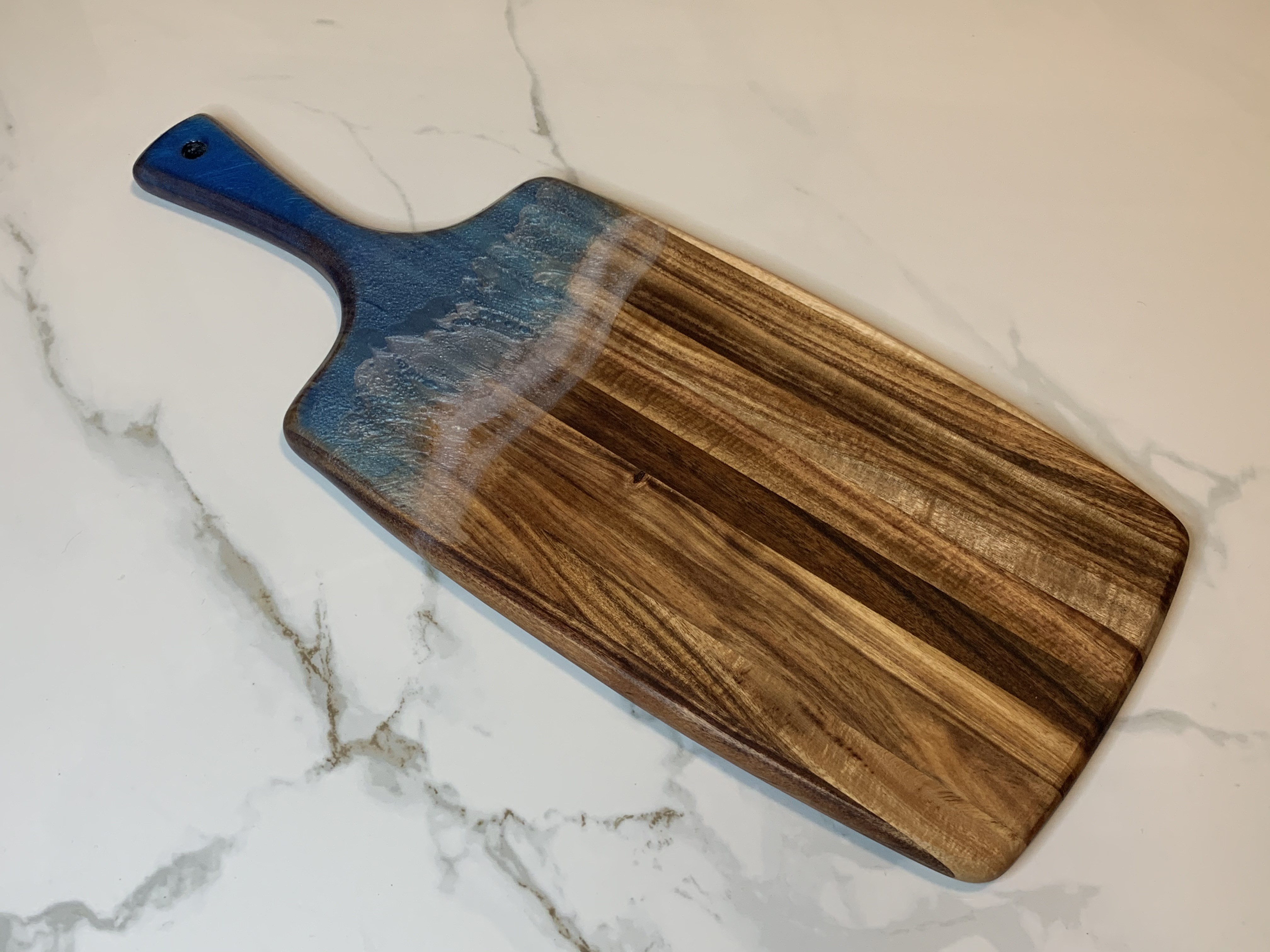 Handmade Acacia Wood Cutting Board with Resin Waves