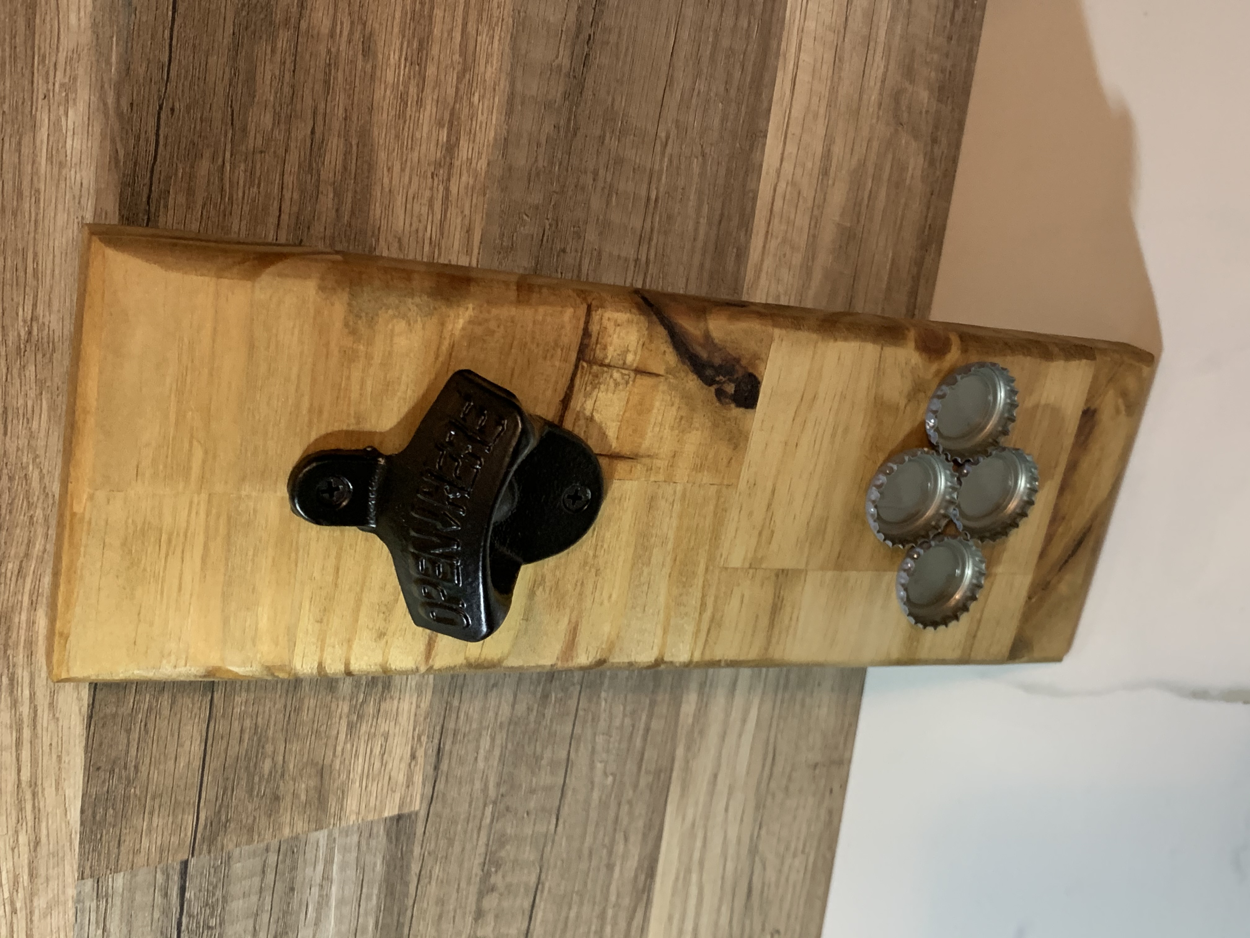 Handmade Wooden Wall Bottle Opener