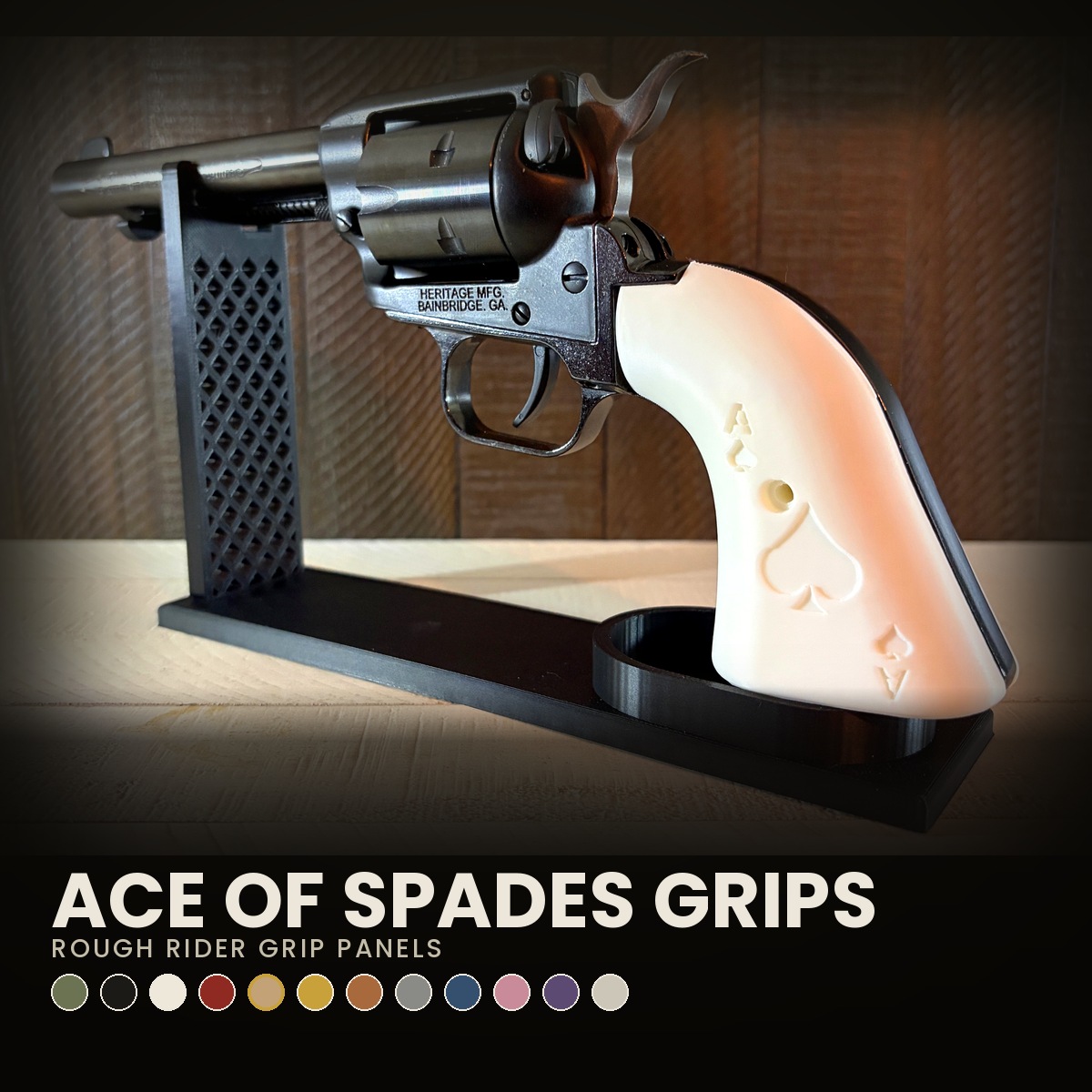 Custom Rough Rider Grips Ace of Spades Theme