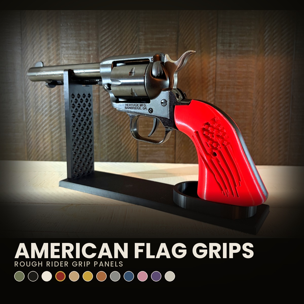 Custom Rough Rider Grips USA American Flag Theme