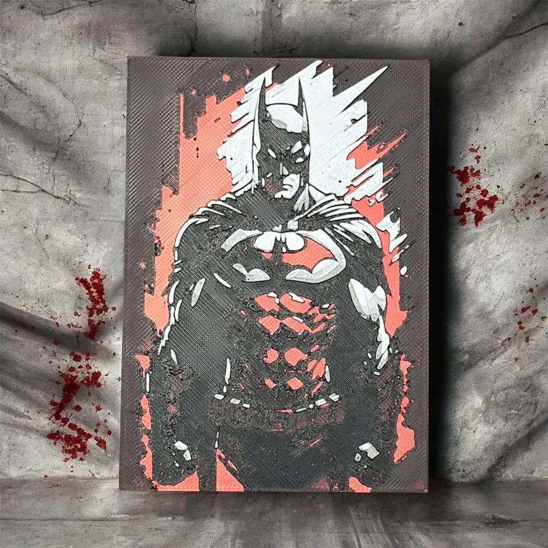 Batman Dark Knight 3D Printed Art – Red