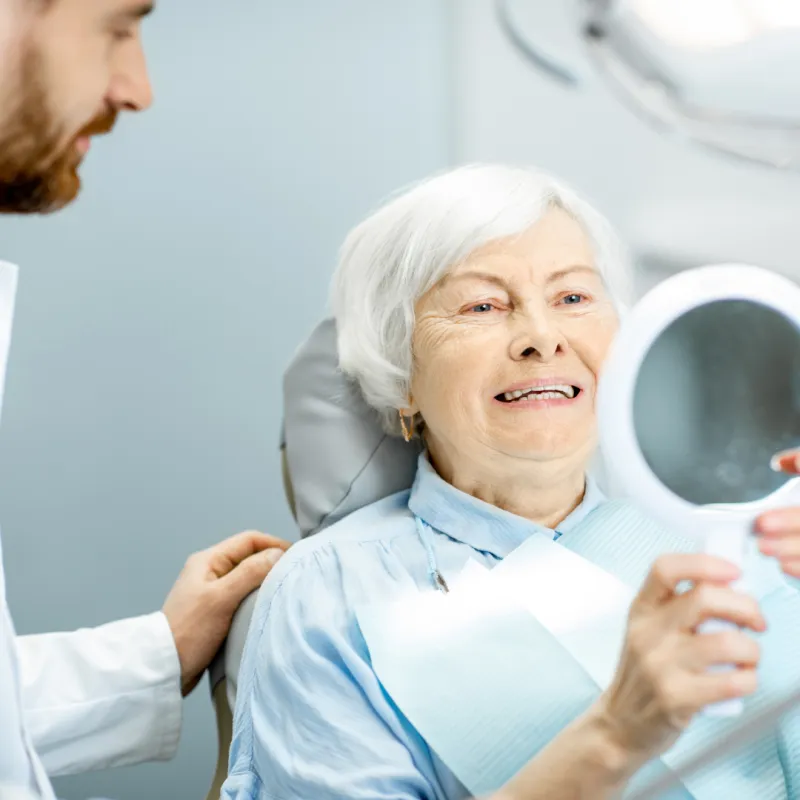 Smiling patient at a dental checkup