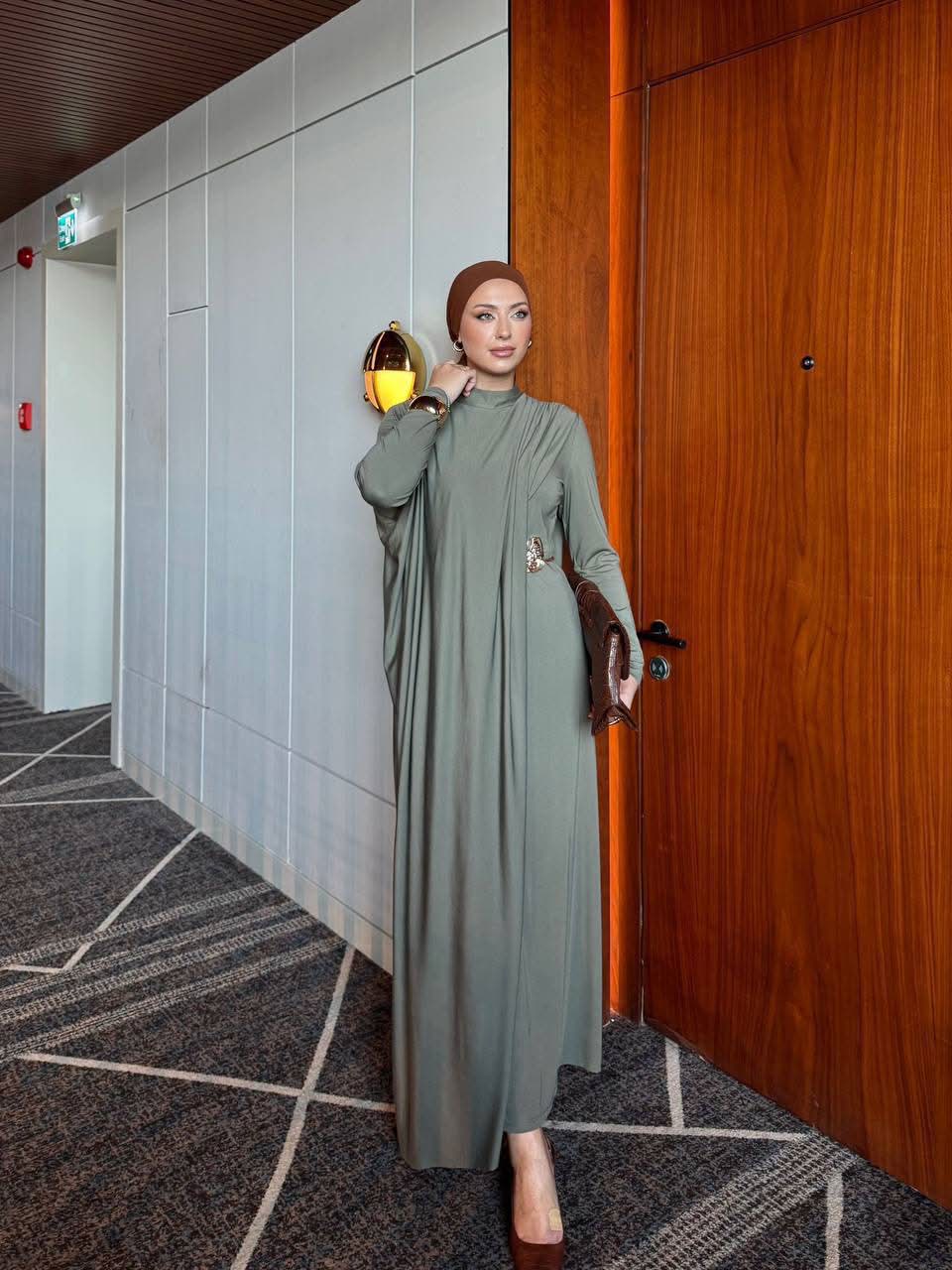 Asymmetric maxi draped dress 