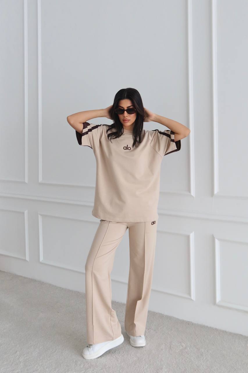 Alo colorblock set- Nude