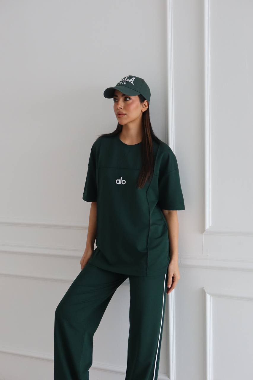 Alo block-stitch co-ord set - Emerald