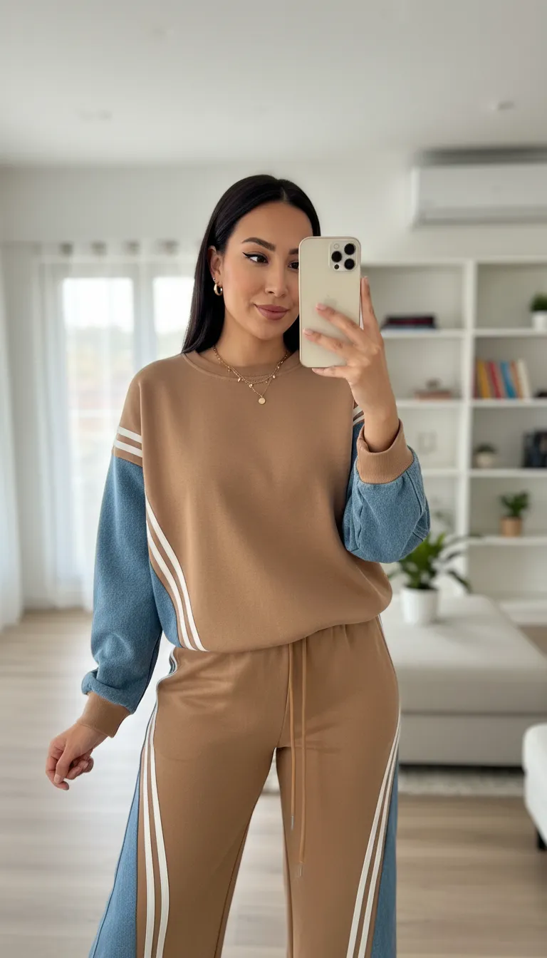 Simone Denim combo Co-ord- Nude