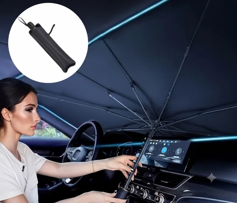 Foldable windshield umbrella shade