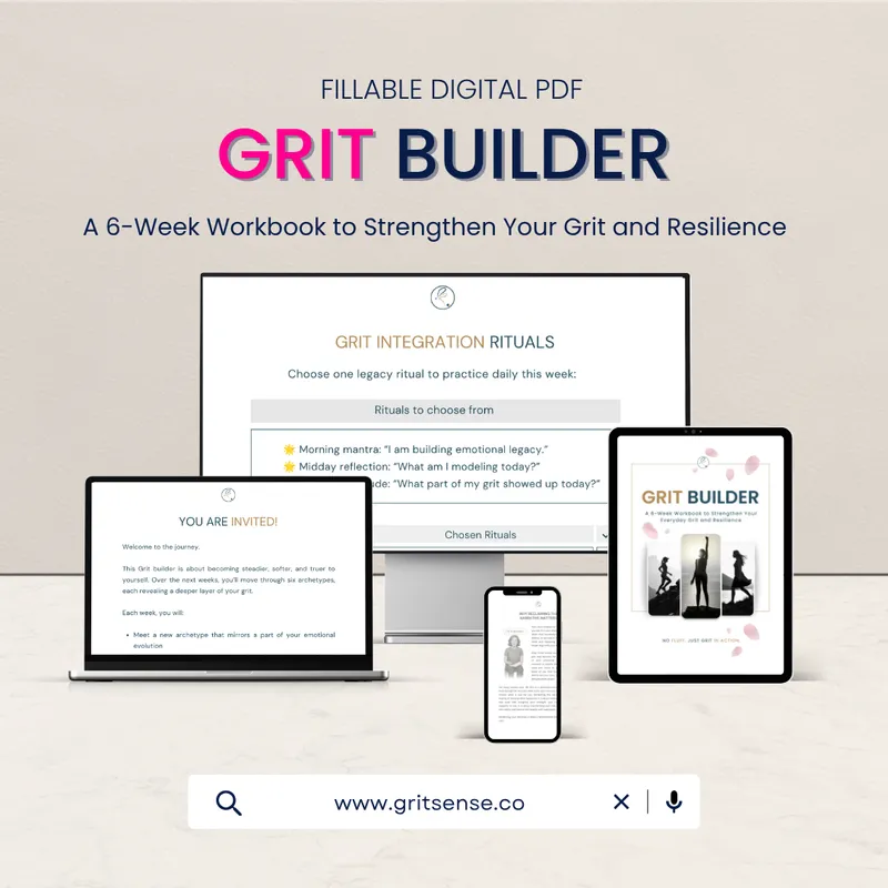 Grit Builder: 6-Week Fillable PDF Workbook to Strengthen Your Everyday Grit and Resilience