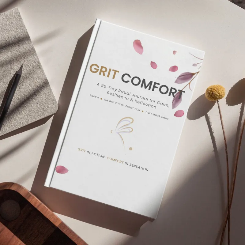 Grit Comfort Journal (Cozy Ember Theme): 90-Day Guided Reflections for Resilience & Calm