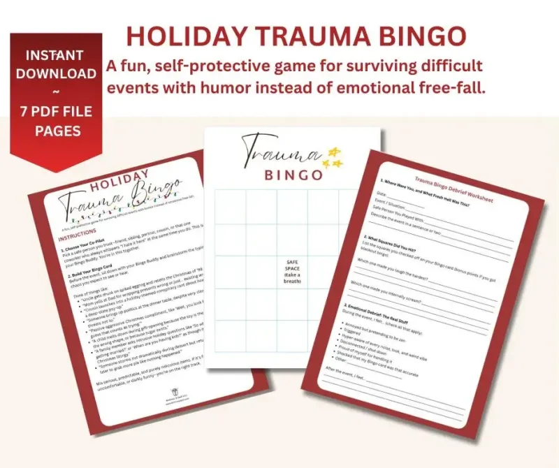 Holiday Trauma Bingo- Survive the Narcissists this Thanksgiving and Christmas with humor, not collapse