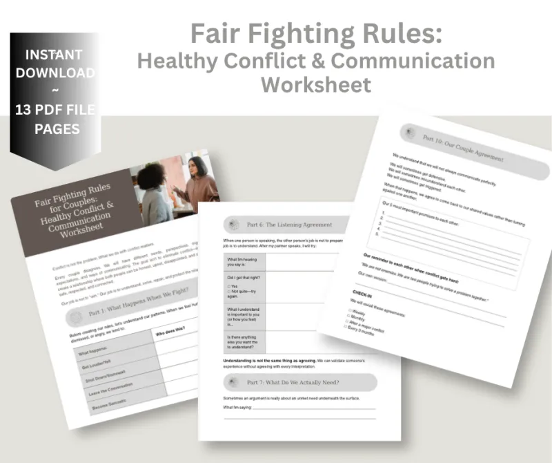 Fair Fighting Rules: Healthy Conflict & Communication Worksheet