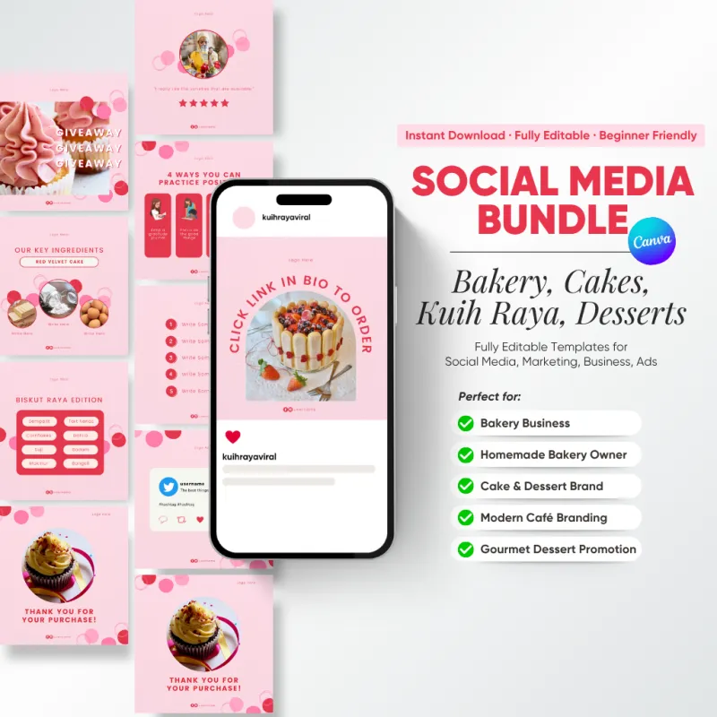 Social Media Bundle – Bakery, Cakes & Desserts Edition