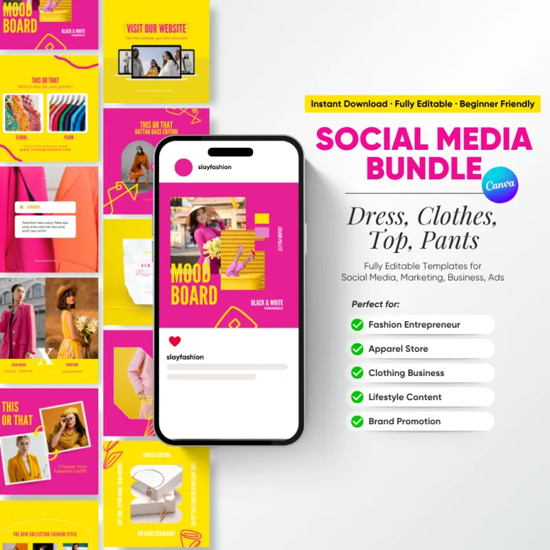 Social Media Bundle – Dress, Clothes, Top, Pants Edition