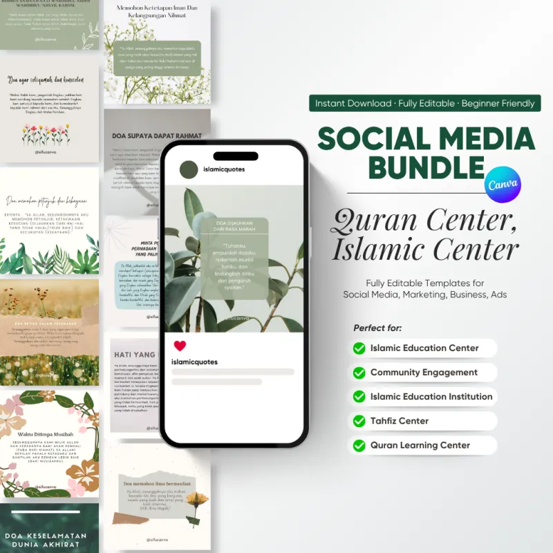 Social Media Bundle – Quran Center, Islamic Center Edition