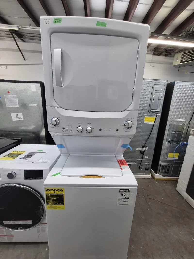 GE GUD27GSSM2WW Unitized Washer Dryer Gas Laundry Center White