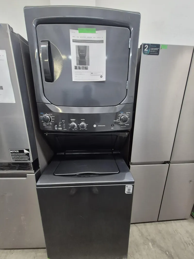 GE GIJD37ESMM1DG Unitized Washer Dryer Laundry Center Black