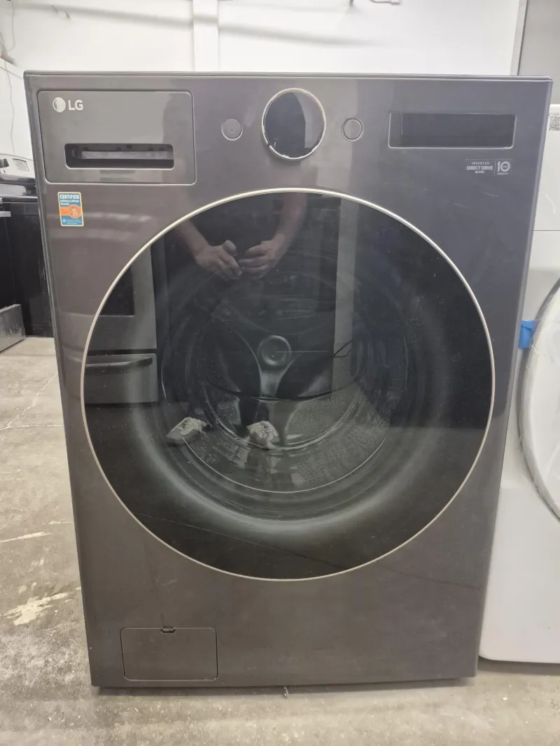 LG WM6500HBA 5.8 Cu.Ft Front Load Washer – Black Steel