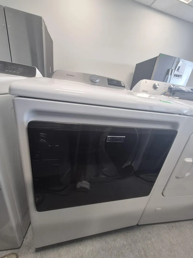 YMED6205RW Maytag 7.4 cu. ft. electric front-load dryer (white).