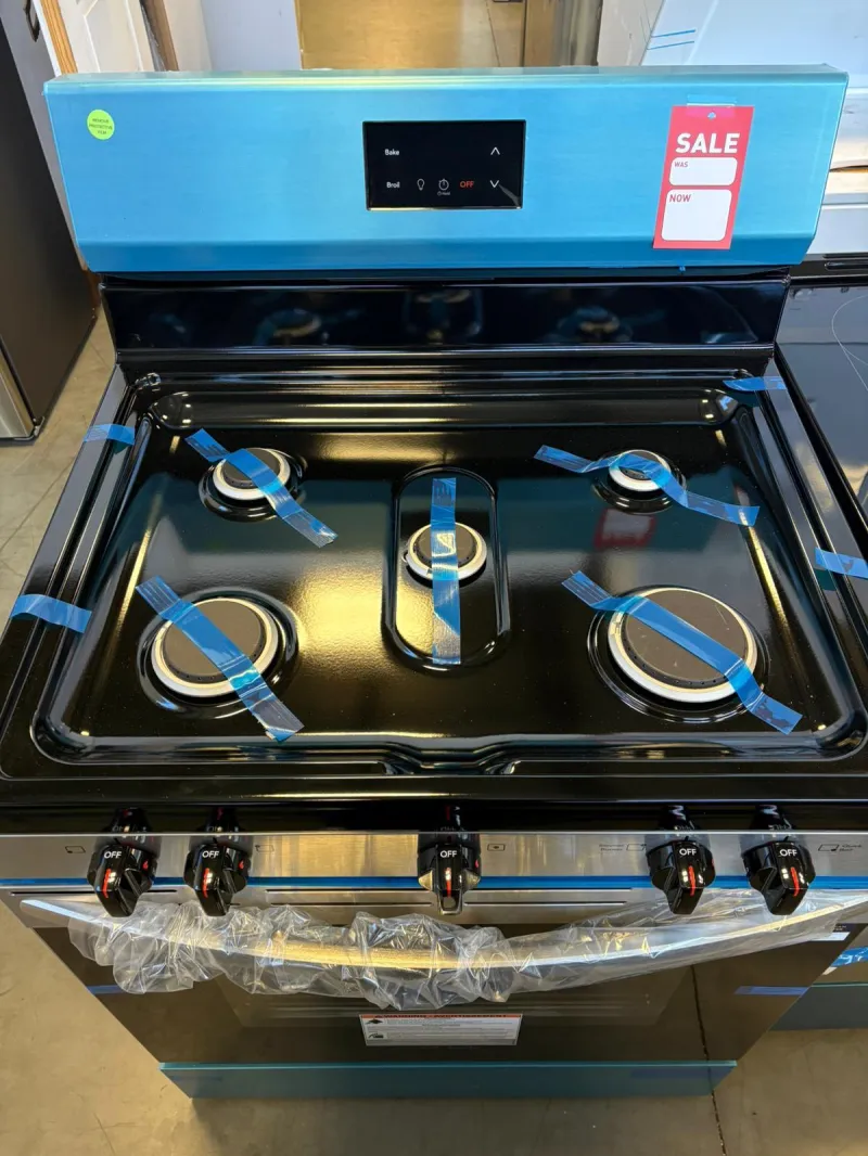 Frigidaire FCRG3052BSG 30-Inch Gas Range – 5 Burner Stove with 5.1 Cu.Ft Oven