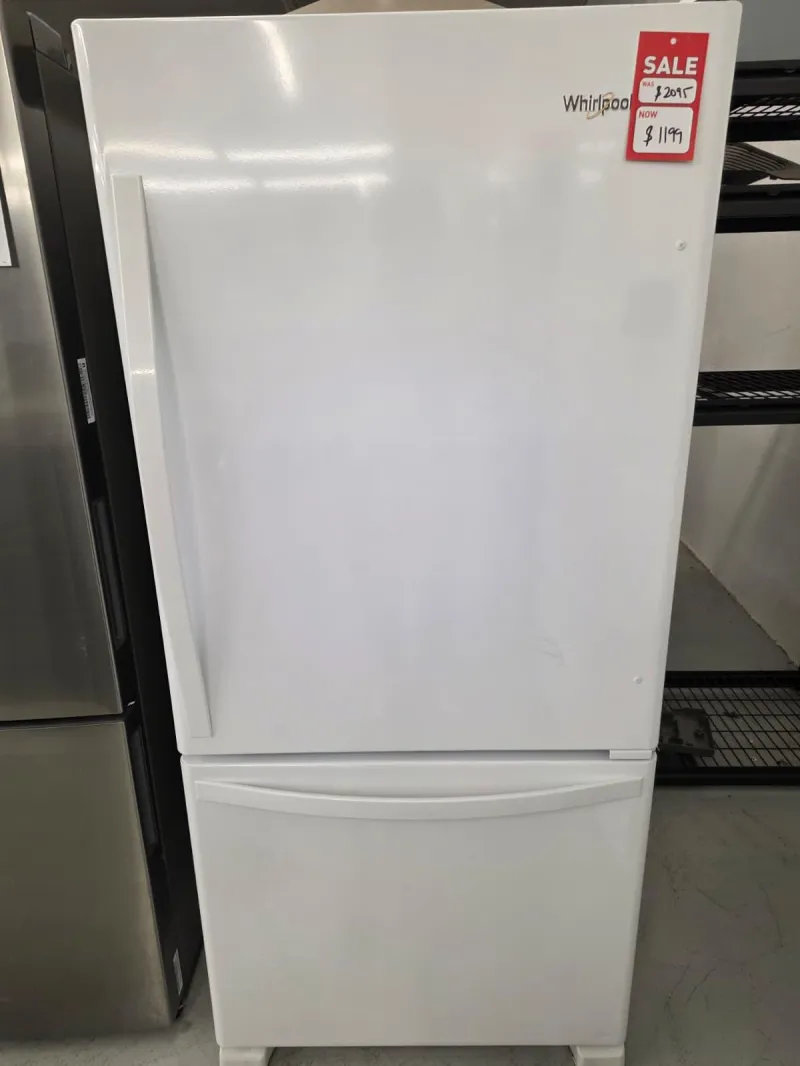 Whirlpool WRB329DFBW05 Bottom Freezer Fridge – 18.7 Cu.Ft, Ice Maker, White