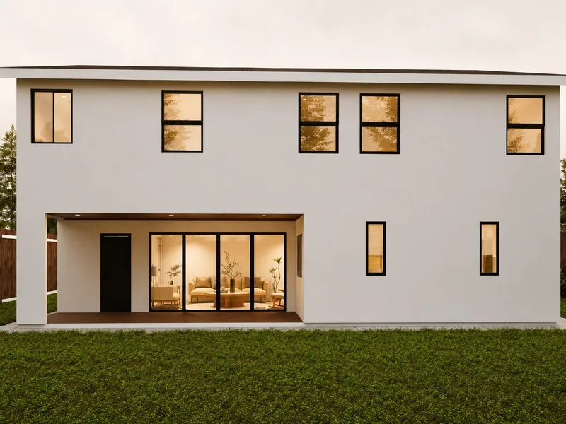 Ground-up custom home under construction in Orange County, CA — rendering