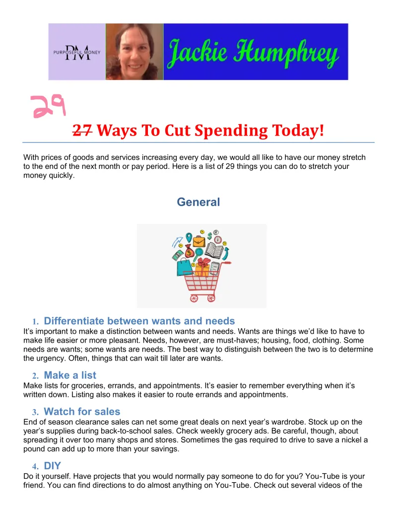 29 Ways to Cut Spending Today
