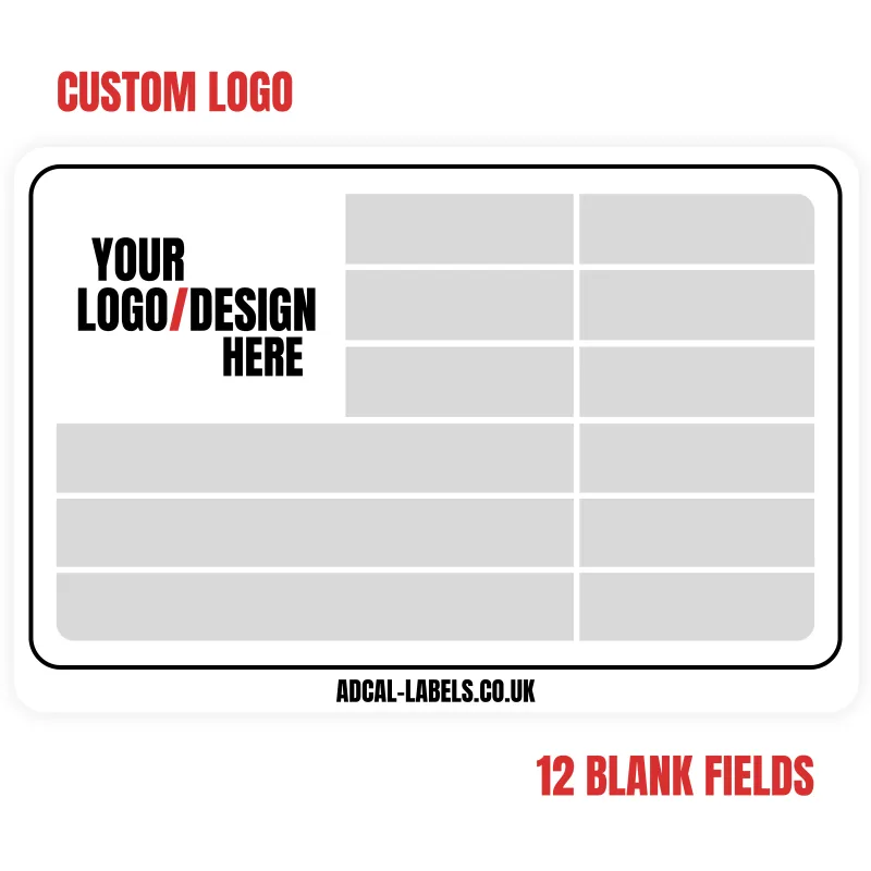 Custom Logo: Flight Case Labels (12 Blank Fields)