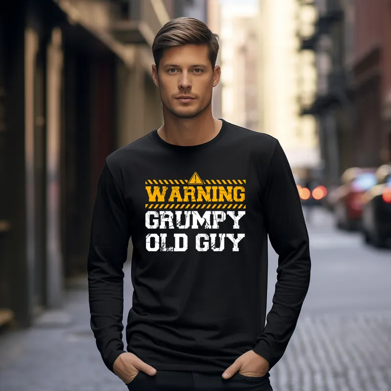 Warning Grumpy Old Guy Long Sleeve T-Shirt