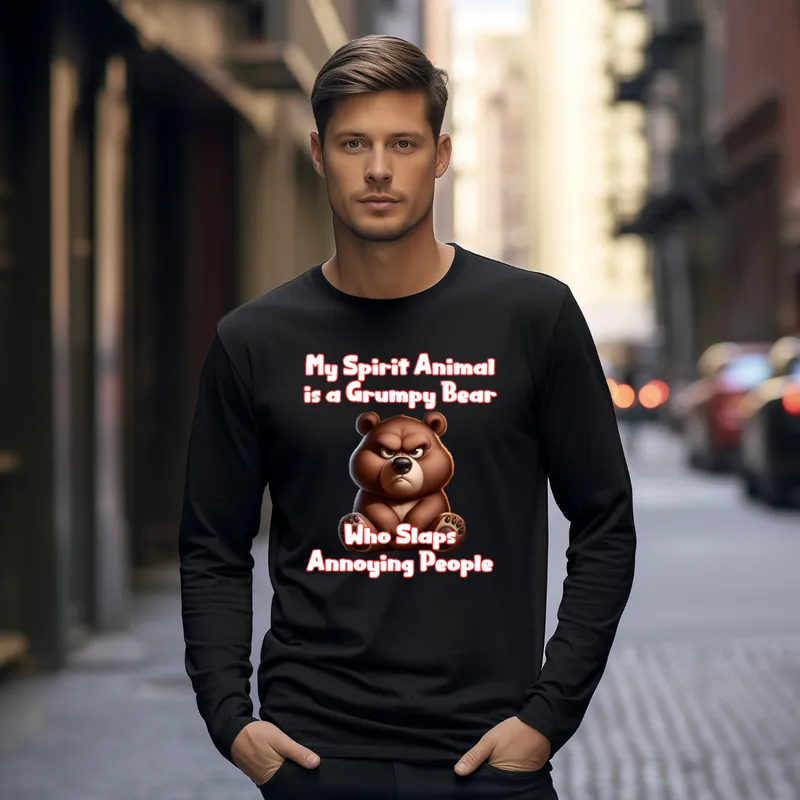 My Spirit Animal is a Grumpy Bear Long Sleeve T-Shirt