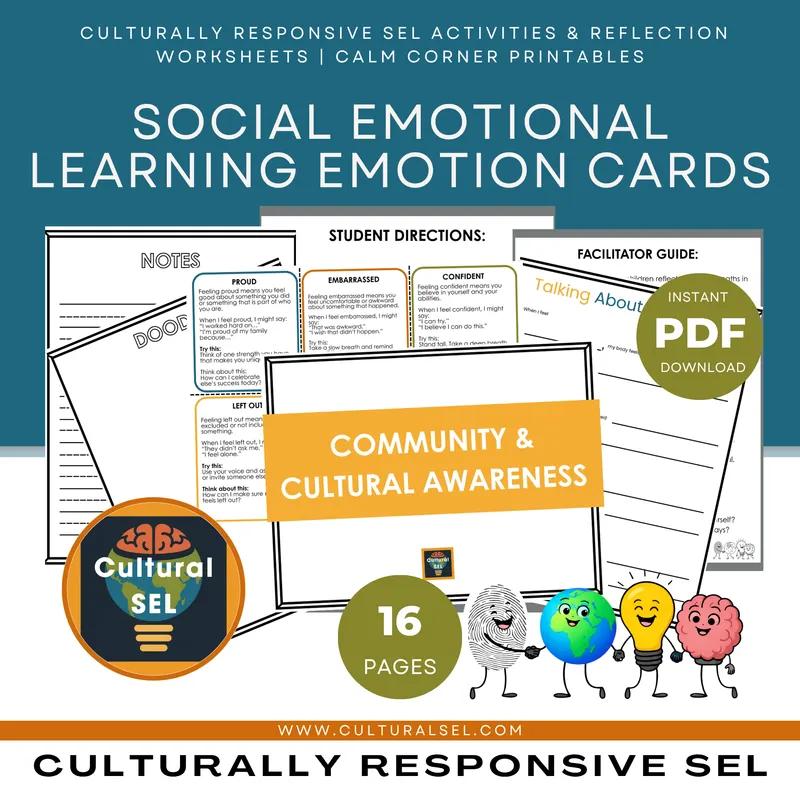 Feel Seen Emotion Cards Printable for Kids | Social Emotional Learning SEL Activities | Calm Corner Feelings Worksheets