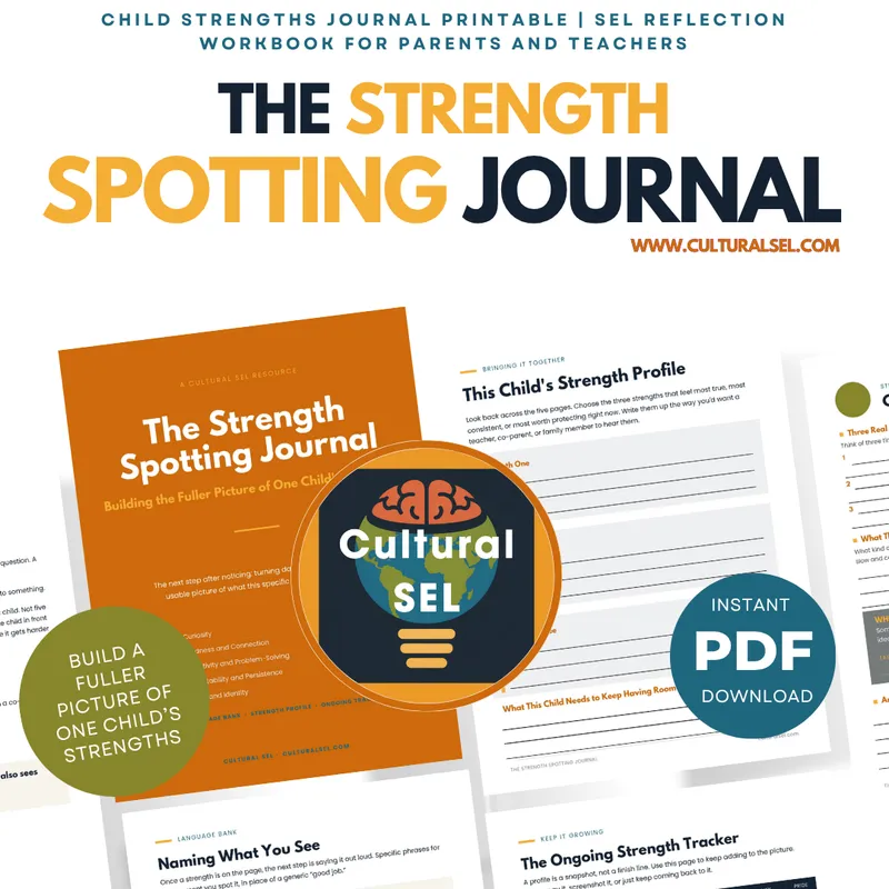 Child Strengths Journal Printable | SEL Reflection Workbook for Parents Teachers | Identity Belonging Strength Spotting PDF