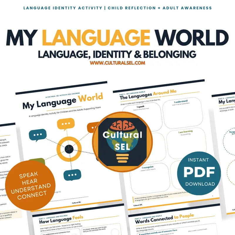 Language Identity Activity for Kids | Multilingual SEL Workbook | Cultural Identity & Belonging Printable