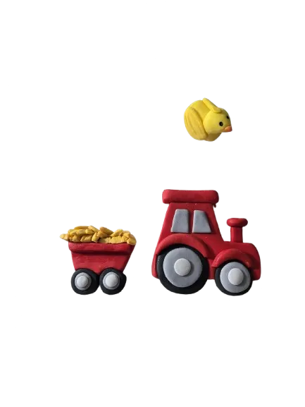 Fondant Tractor Cake Topper Set | Farmyard Collection