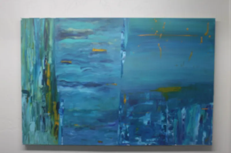 Large Blue Abstract Canvas Art